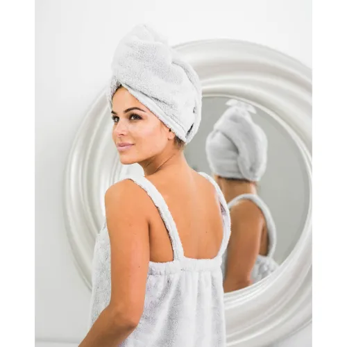 LUIN LIVING turban na vlasy, perlově šedý