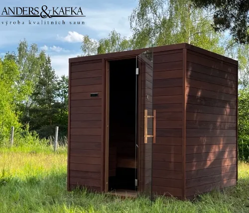ANDERS&KAFKA luxusní interiérová finská sauna z kartáčované thermoolše