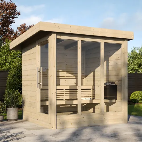 Exteriérová sauna ze skandinávského smrku EMMI