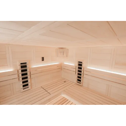 HARVIA AUSTRIA interiérová kombinovaná sauna ALASKA CORNER INFRA+