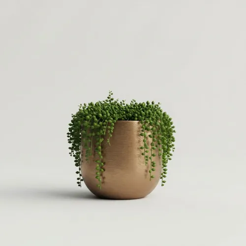 Kulatý květináč s rostlinným motivem