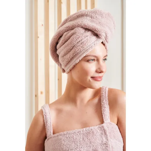LUIN LIVING turban na vlasy, pastelově růžový