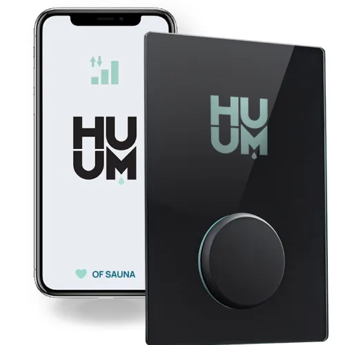 HUUM UKU WIFI GLASS – wifi řídicí jednotka pro finskou saunu ve stylovém skleněném a minimalistickém provedení v černé barvě