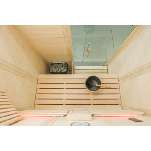 HARVIA AUSTRIA interiérová kombinovaná sauna ALASKA MINI INFRA+