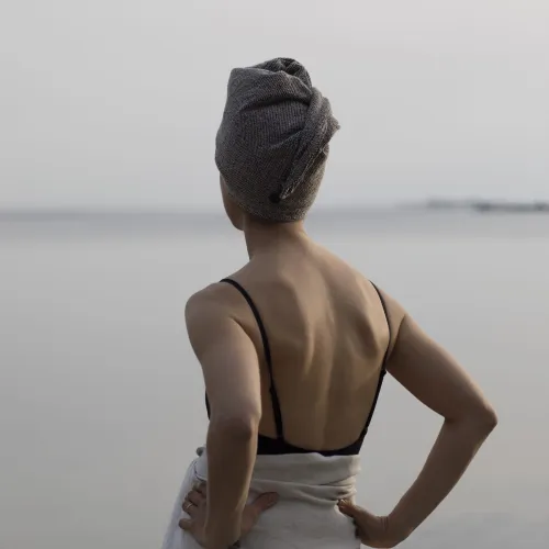 LAPUAN KANKURIT turban na vlasy kivi, tmavě šedý