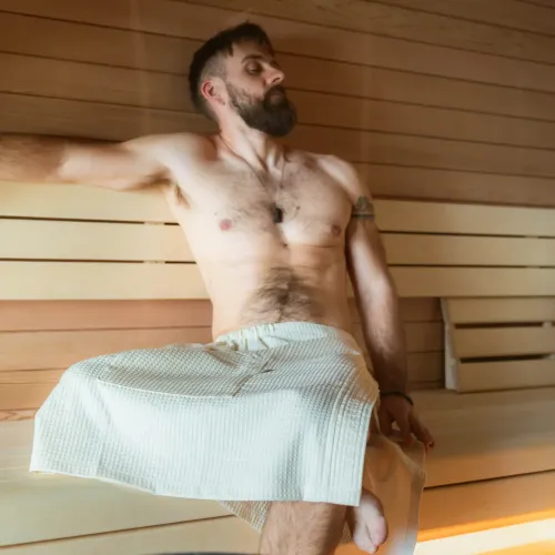 VEBA moderní pánský vaflový kilt ze 100% bavlny smetanový