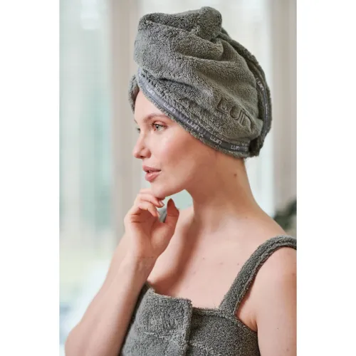 LUIN LIVING turban na vlasy, granitově šedý