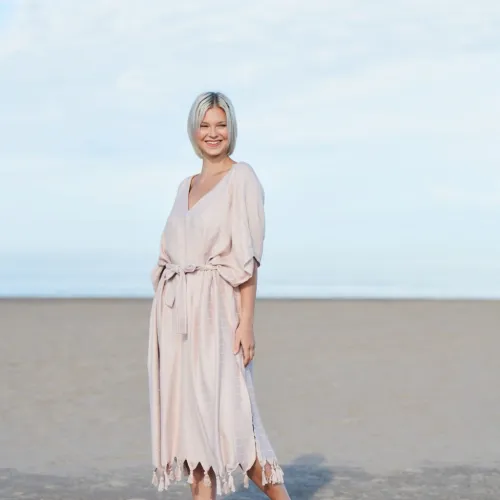 LUIN LIVING bambusový kaftan, pastelově růžový